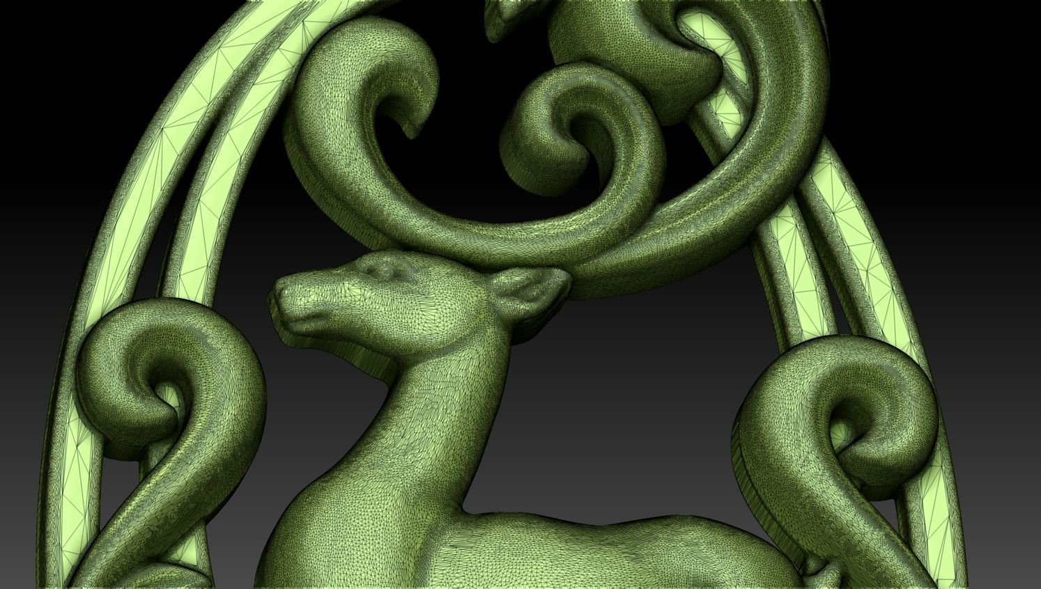 Deer pendant 3D print model_5