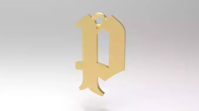 Gothic Alphabets Little P Pendants