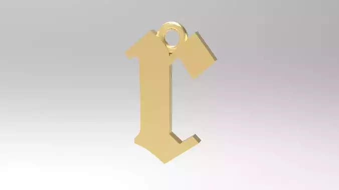 Gothic Alphabets Little R Pendants