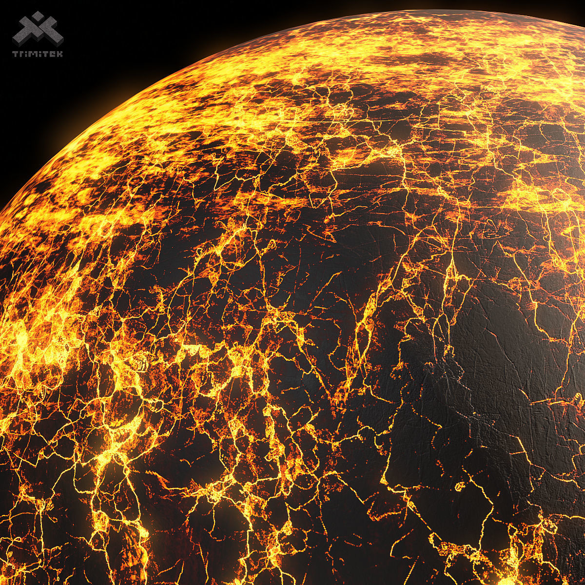 Lava Planet 01 - 8k PBR Low-poly 3D model_10