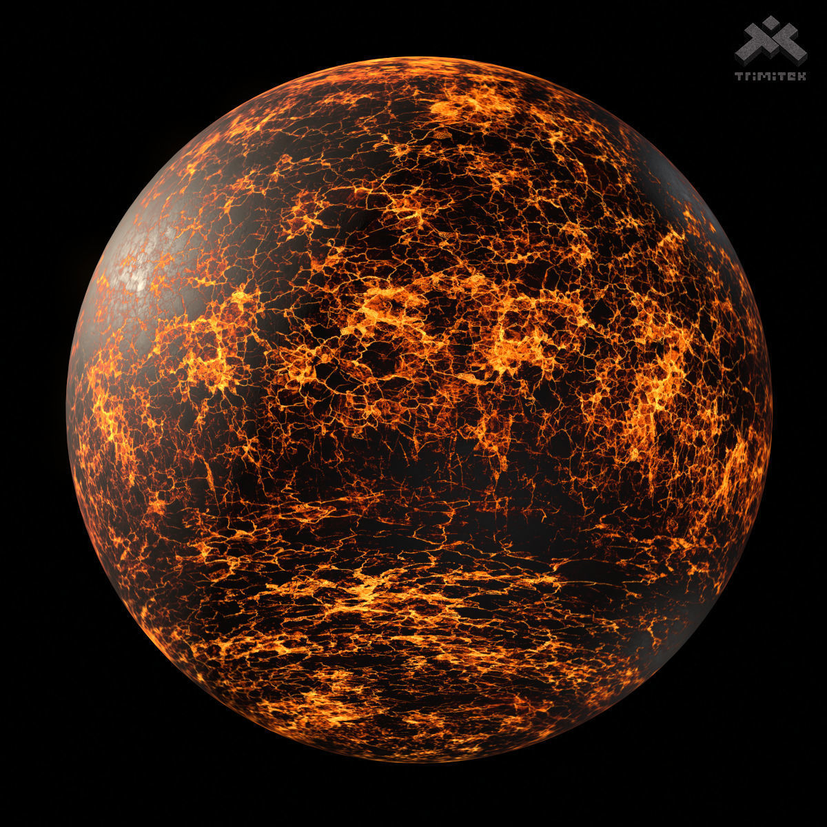 Lava Planet 01 - 8k PBR Low-poly 3D model_4