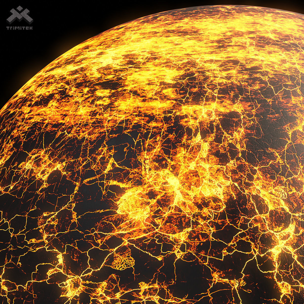Lava Planet 01 - 8k PBR Low-poly 3D model_11