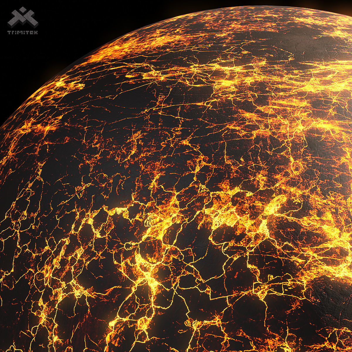Lava Planet 01 - 8k PBR Low-poly 3D model_15