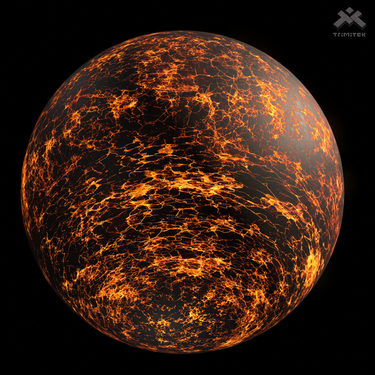 Lava Planet 01 - 8k PBR Low-poly 3D model_2