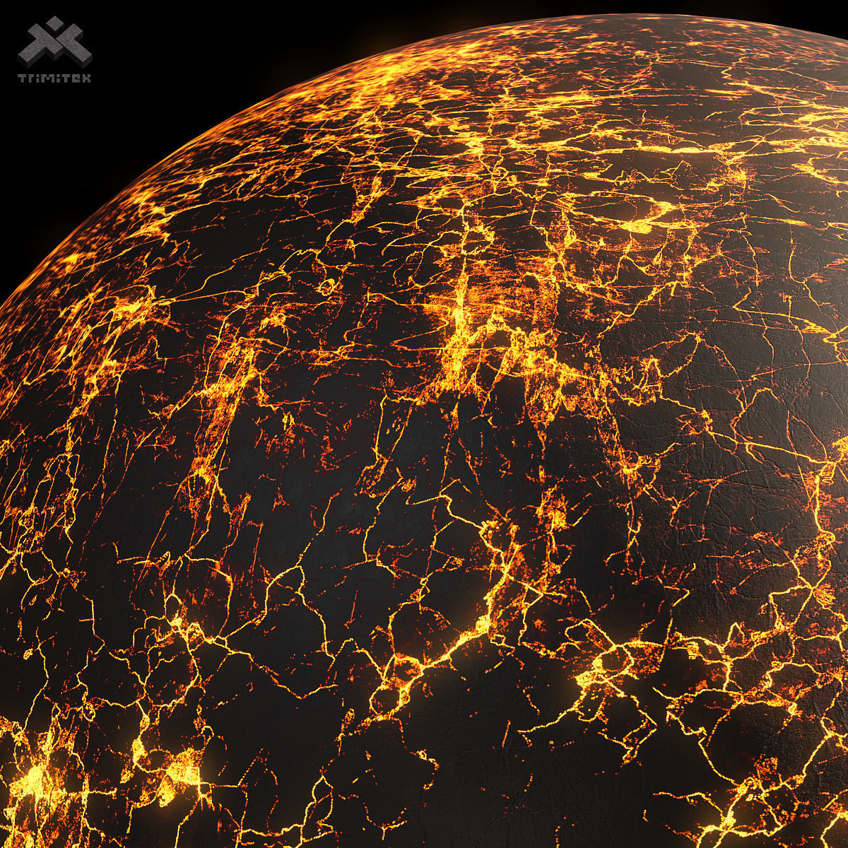 Lava Planet 01 - 8k PBR Low-poly 3D model_7