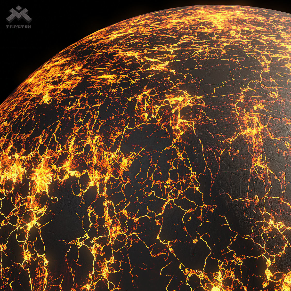 Lava Planet 01 - 8k PBR Low-poly 3D model_8