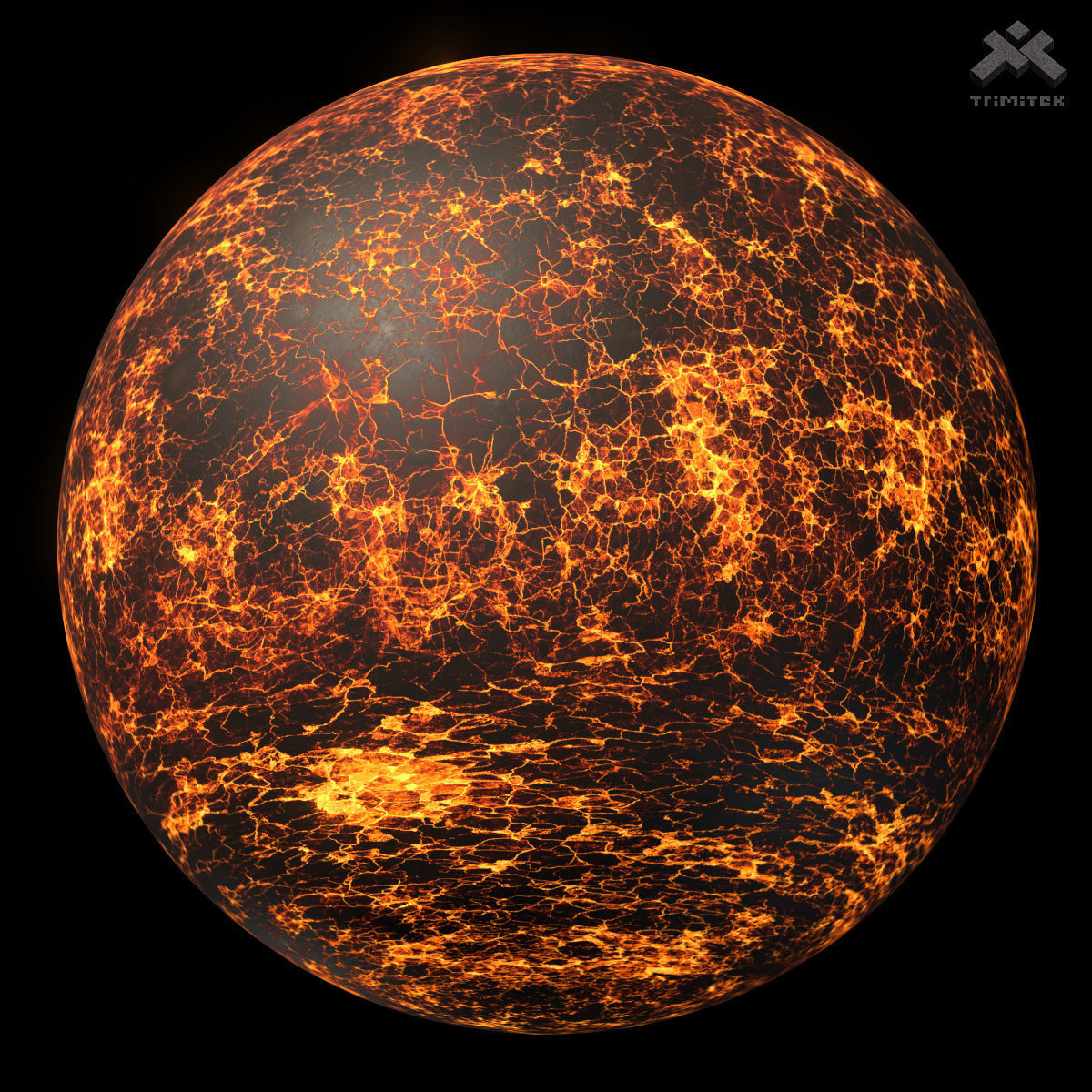 Lava Planet 01 - 8k PBR Low-poly 3D model_3