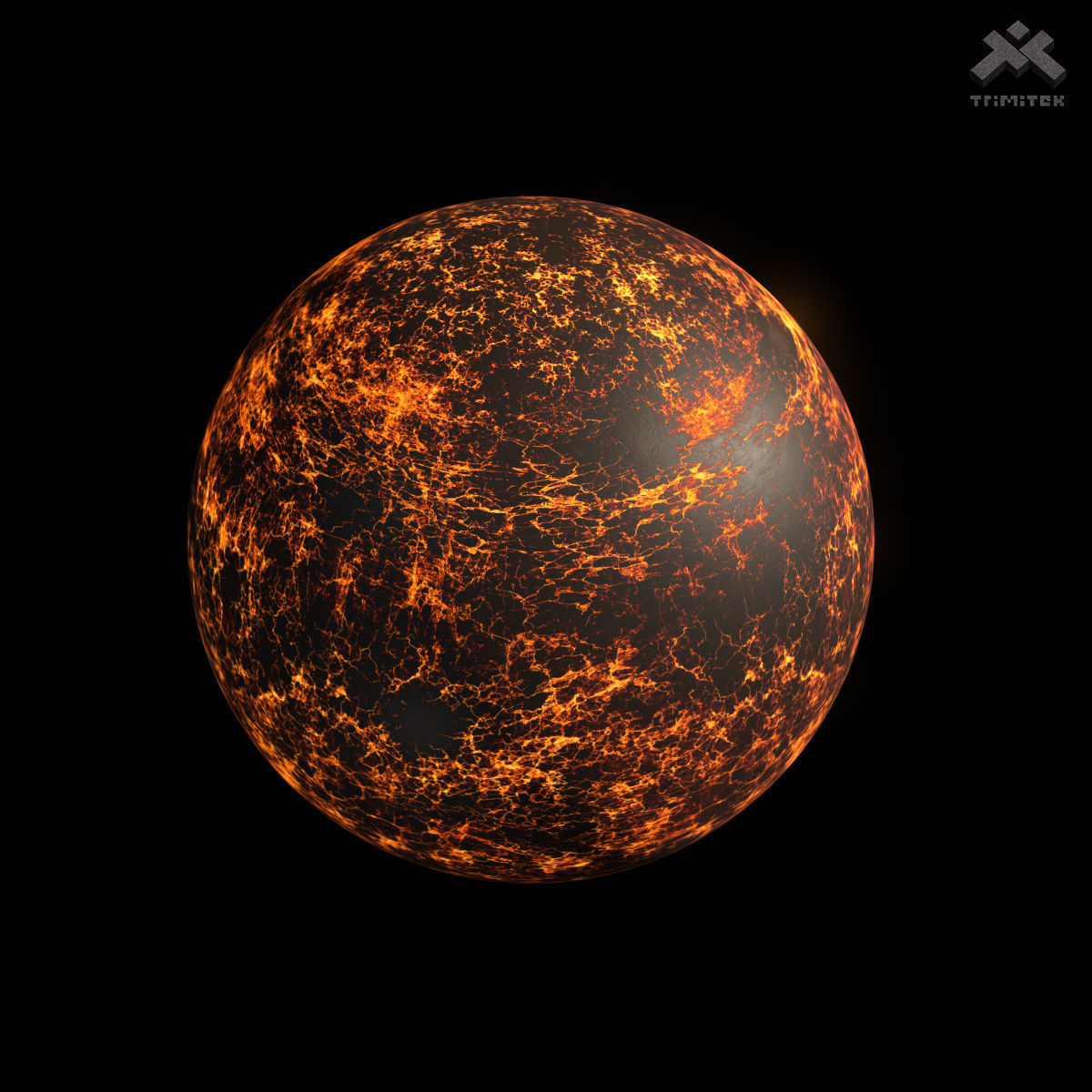 Lava Planet 01 - 8k PBR Low-poly 3D model_1