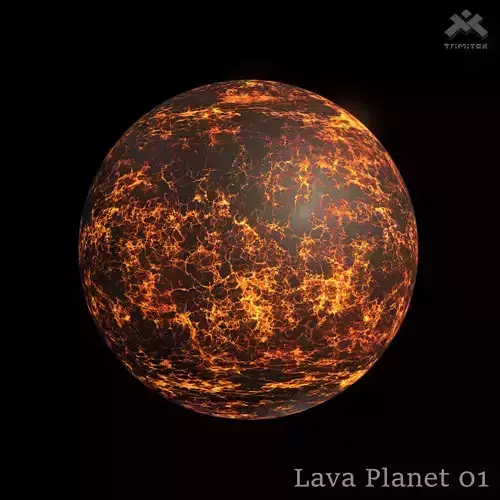 Lava Planet 01 - 8k PBR Low-poly 3D model