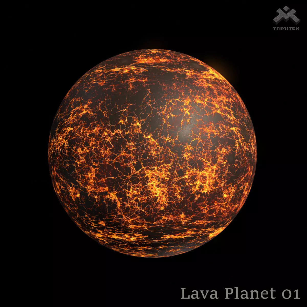 Lava Planet 01 - 8k PBR Low-poly 3D model_0