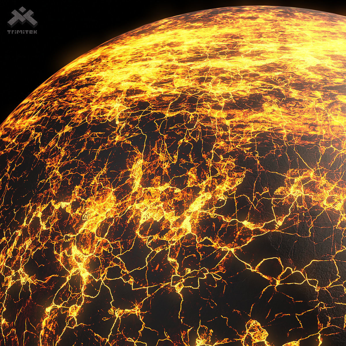 Lava Planet 01 - 8k PBR Low-poly 3D model_12