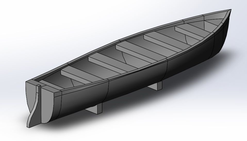 Japanese Row boat and Utility or Secretary boat for 3D printing 3D print model_1
