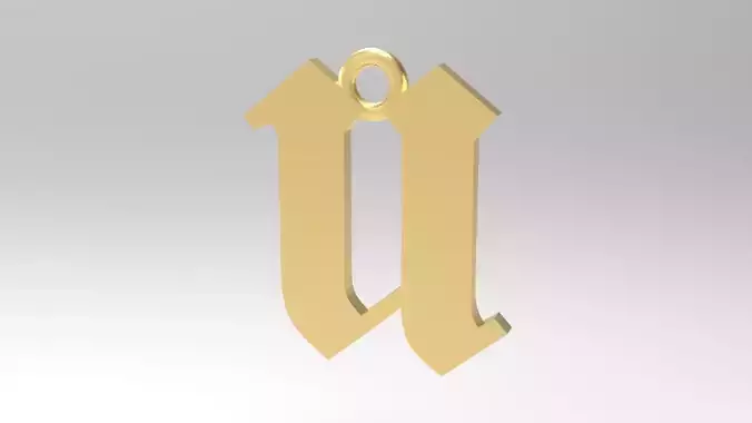 Gothic Alphabets Little U Pendants