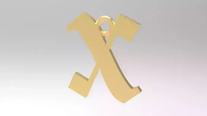 Gothic Alphabets Little X Pendants