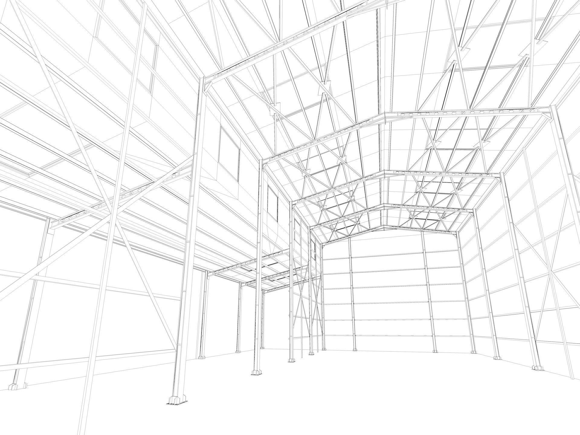 Warehouse 2 Low-poly 3D model_17