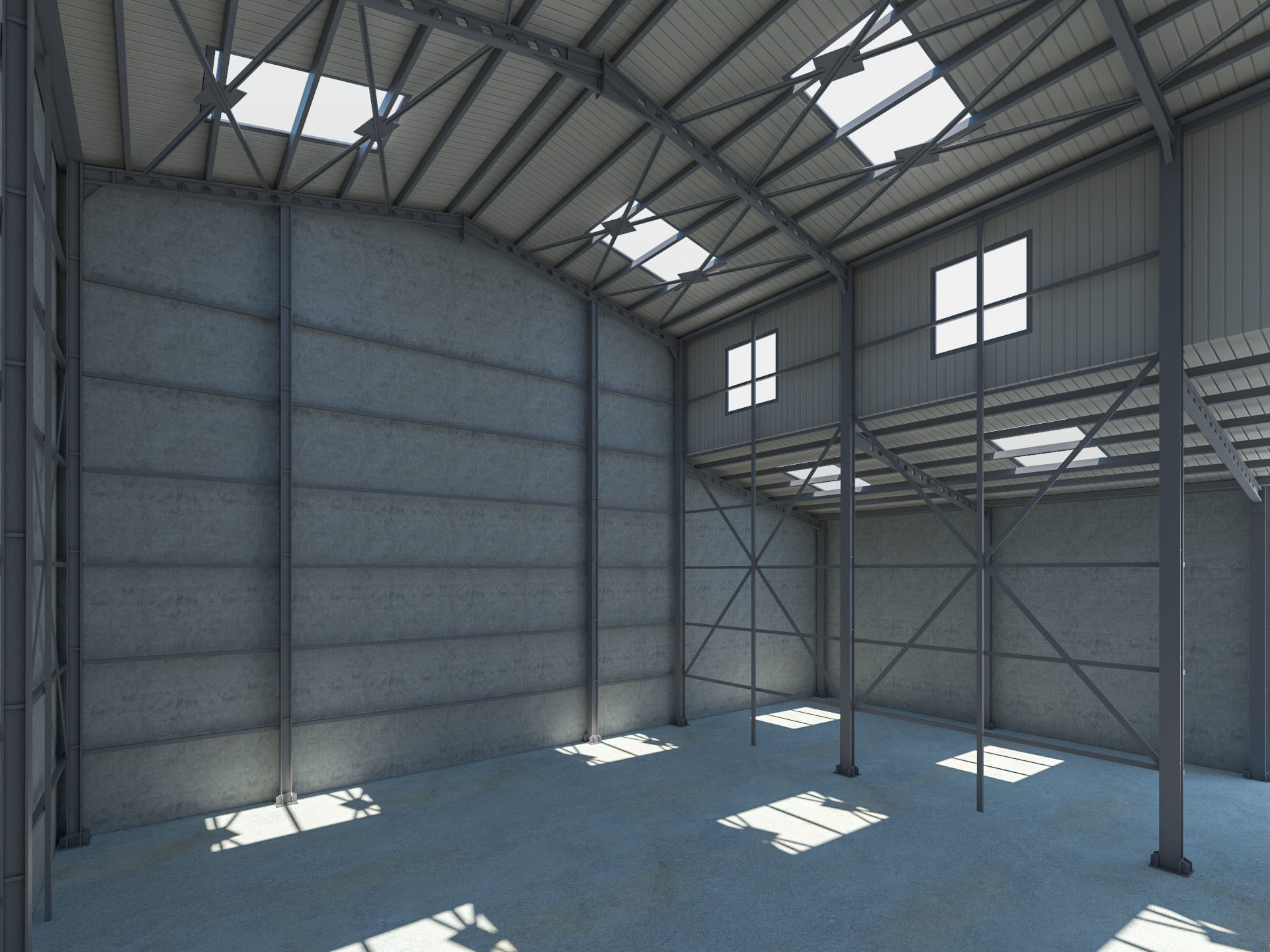 Warehouse 2 Low-poly 3D model_8