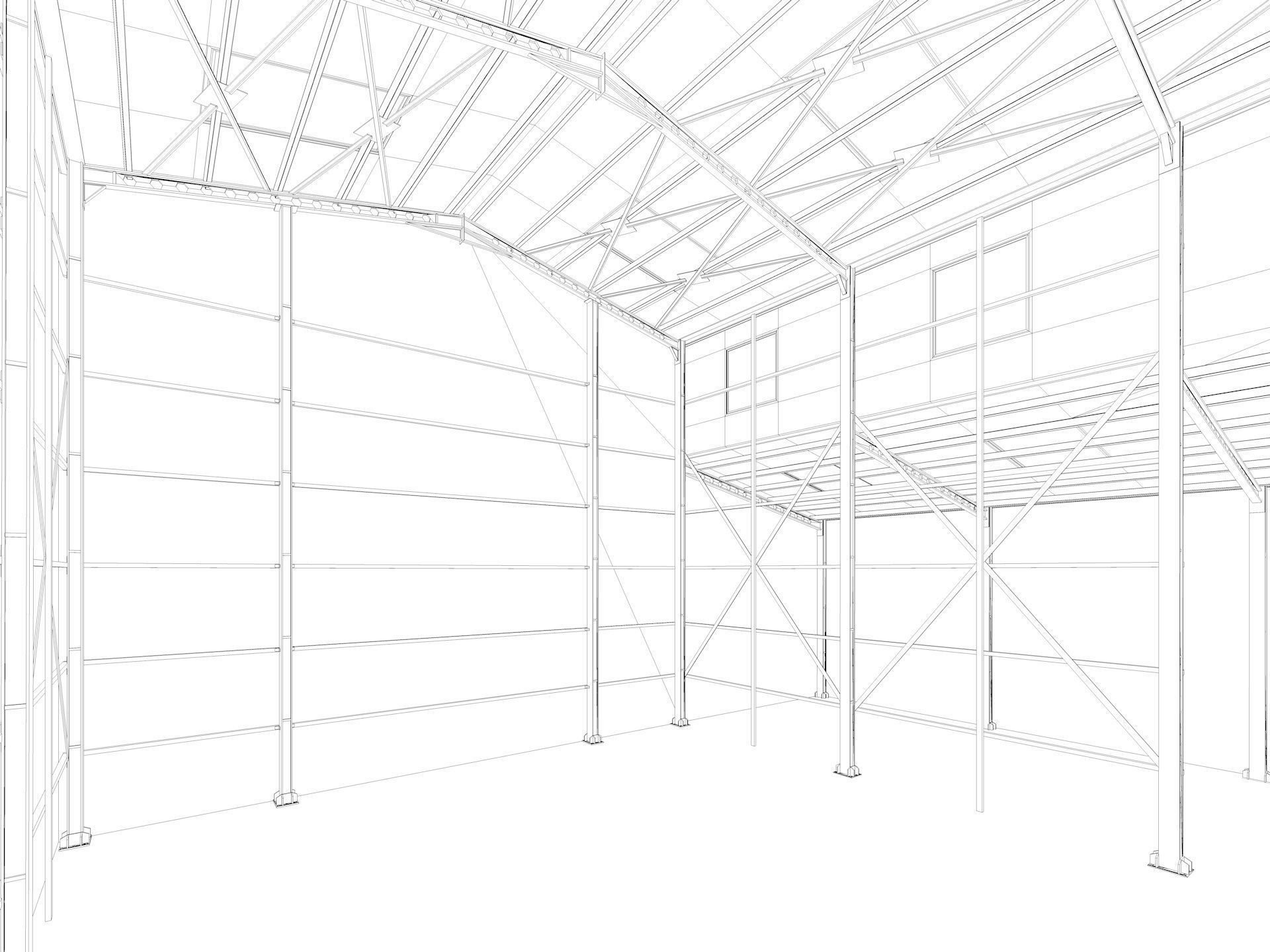 Warehouse 2 Low-poly 3D model_16