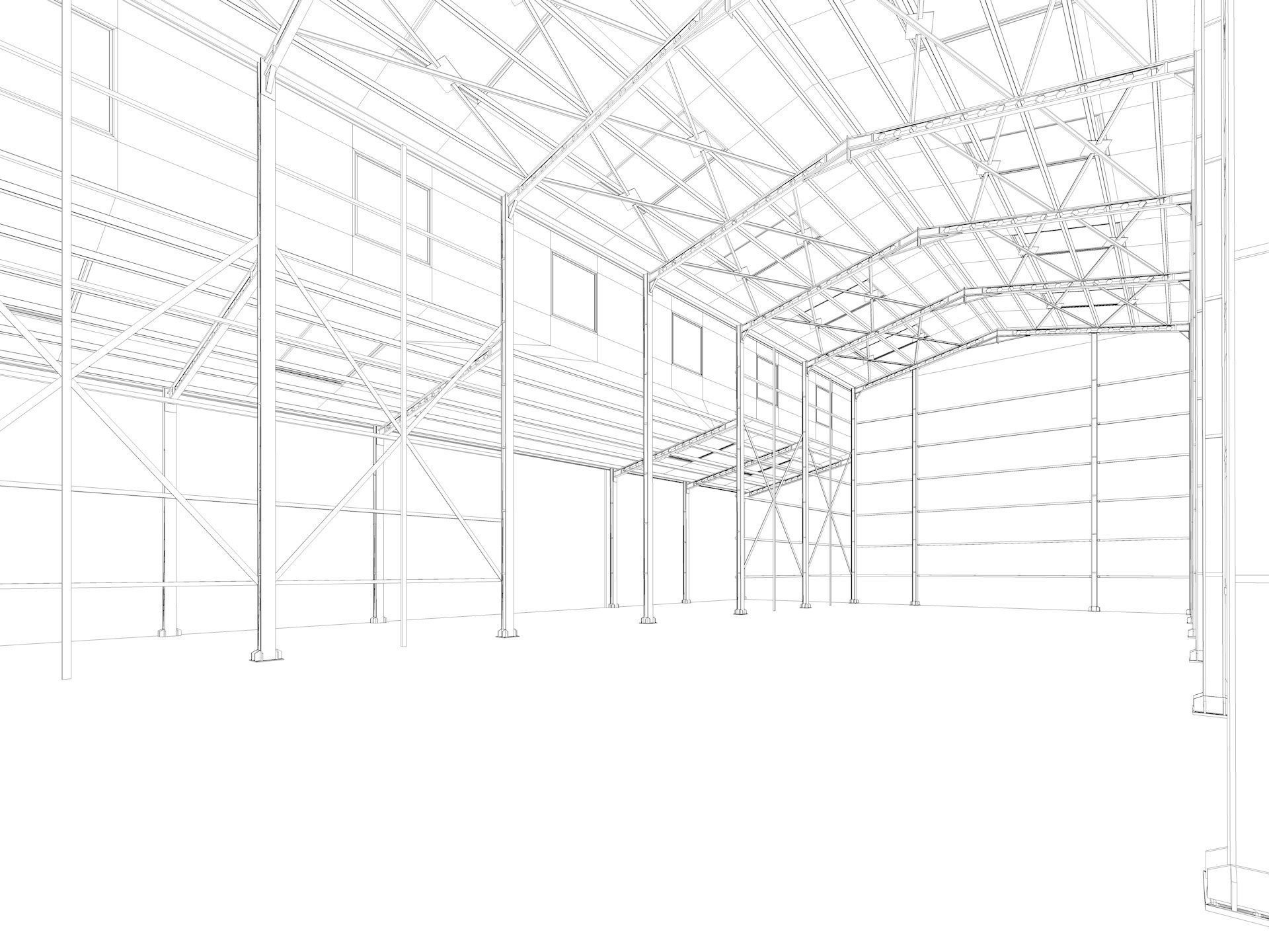 Warehouse 2 Low-poly 3D model_11