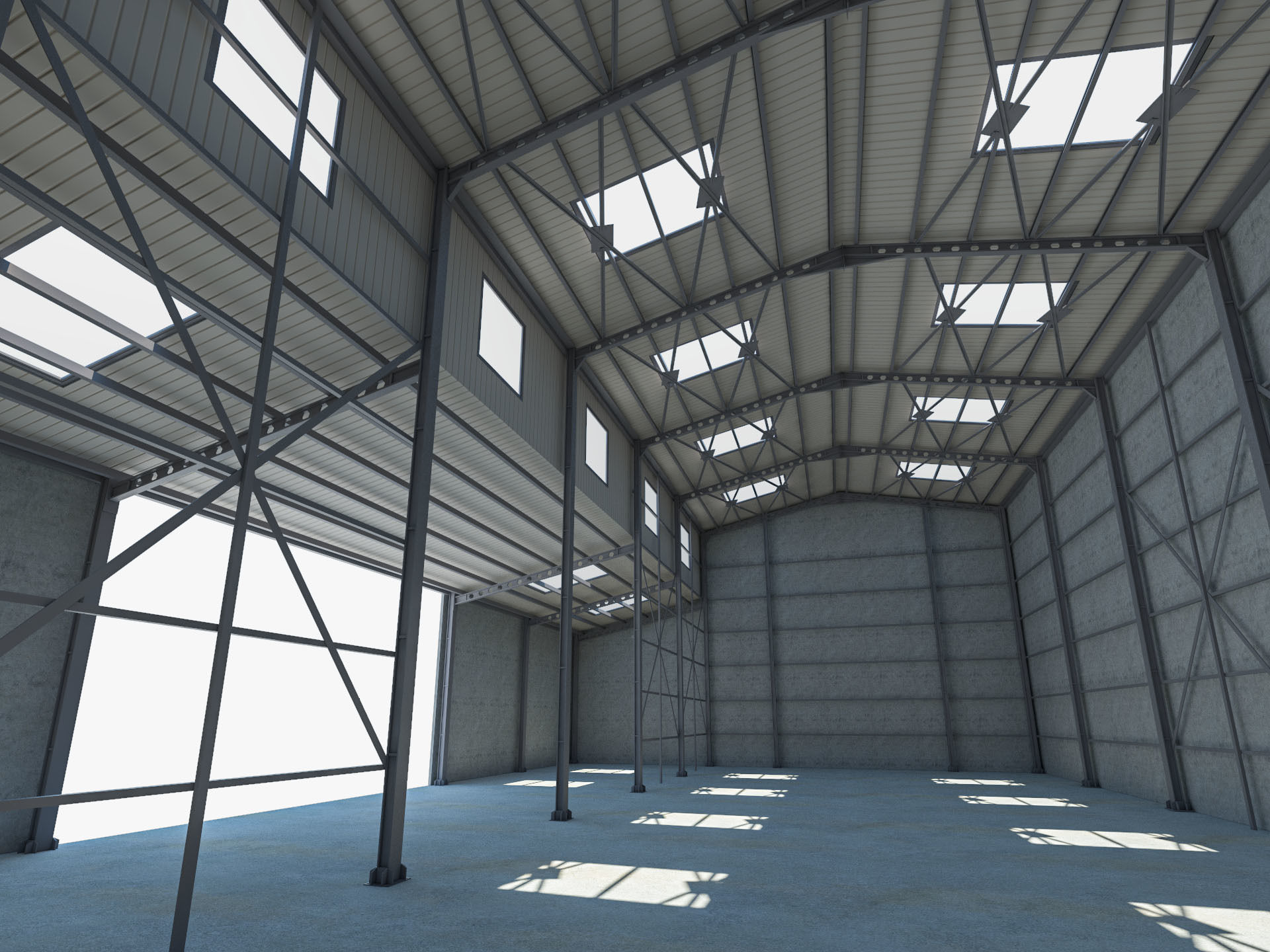 Warehouse 2 Low-poly 3D model_6