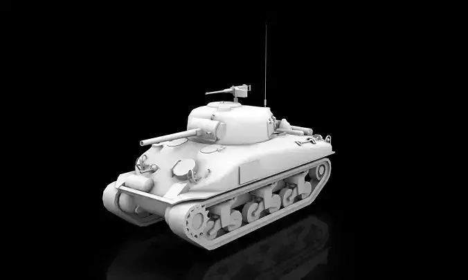  Low Poly M4A1 Sherman  3D model