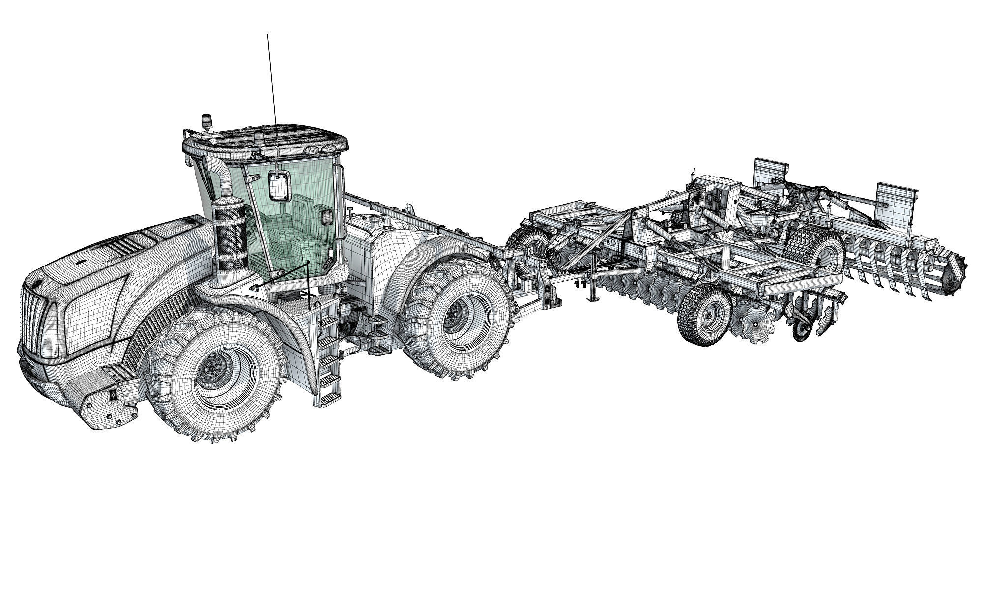 New Holland Tractor with Disc Harrow 3D model_16