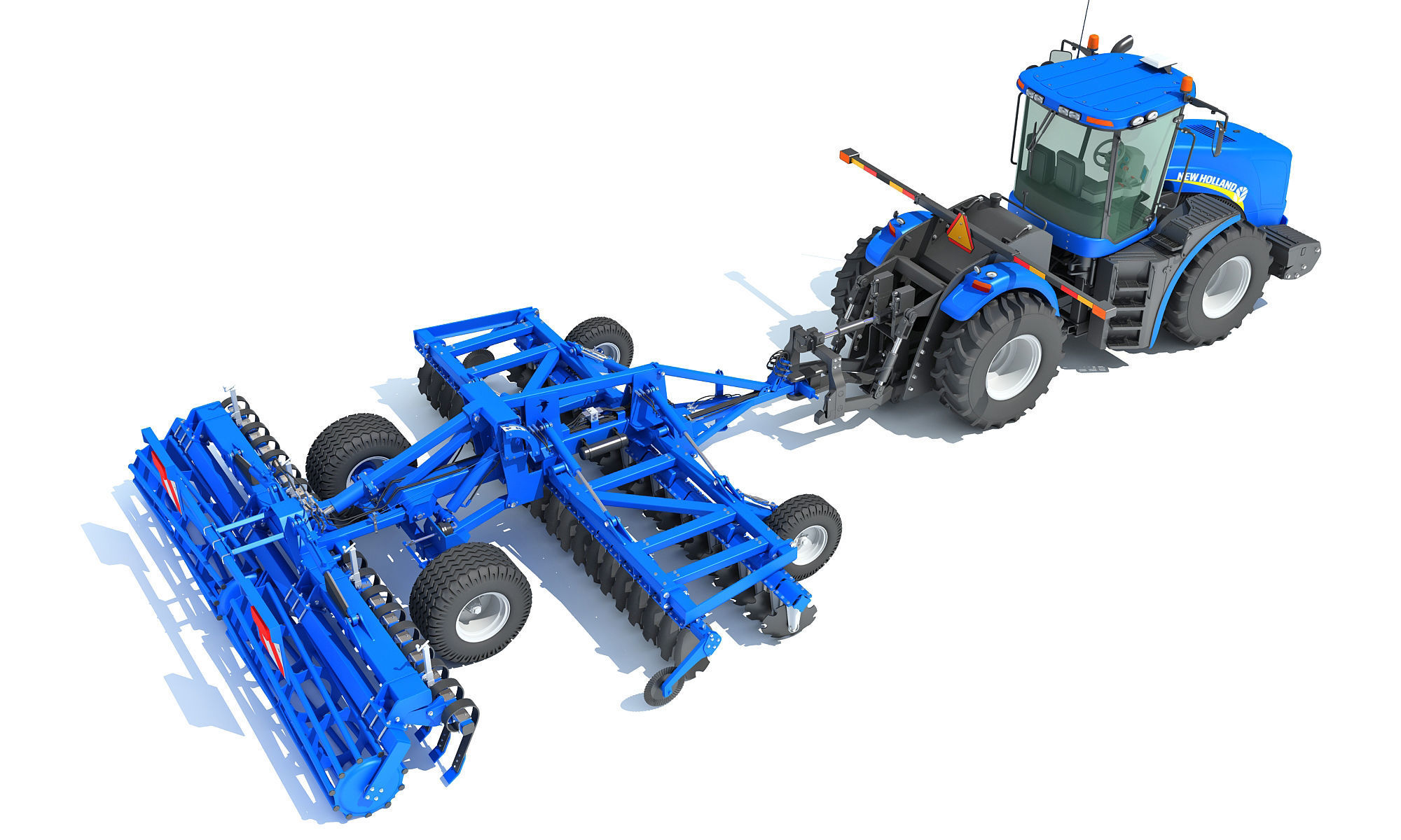 New Holland Tractor with Disc Harrow 3D model_7