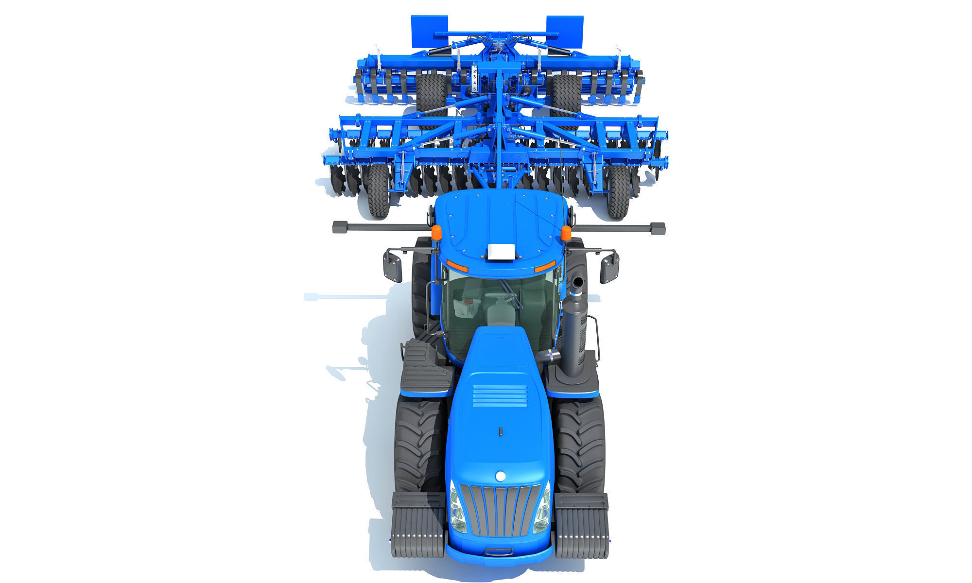 New Holland Tractor with Disc Harrow 3D model_12