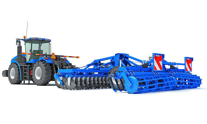 New Holland Tractor with Disc Harrow 3D model