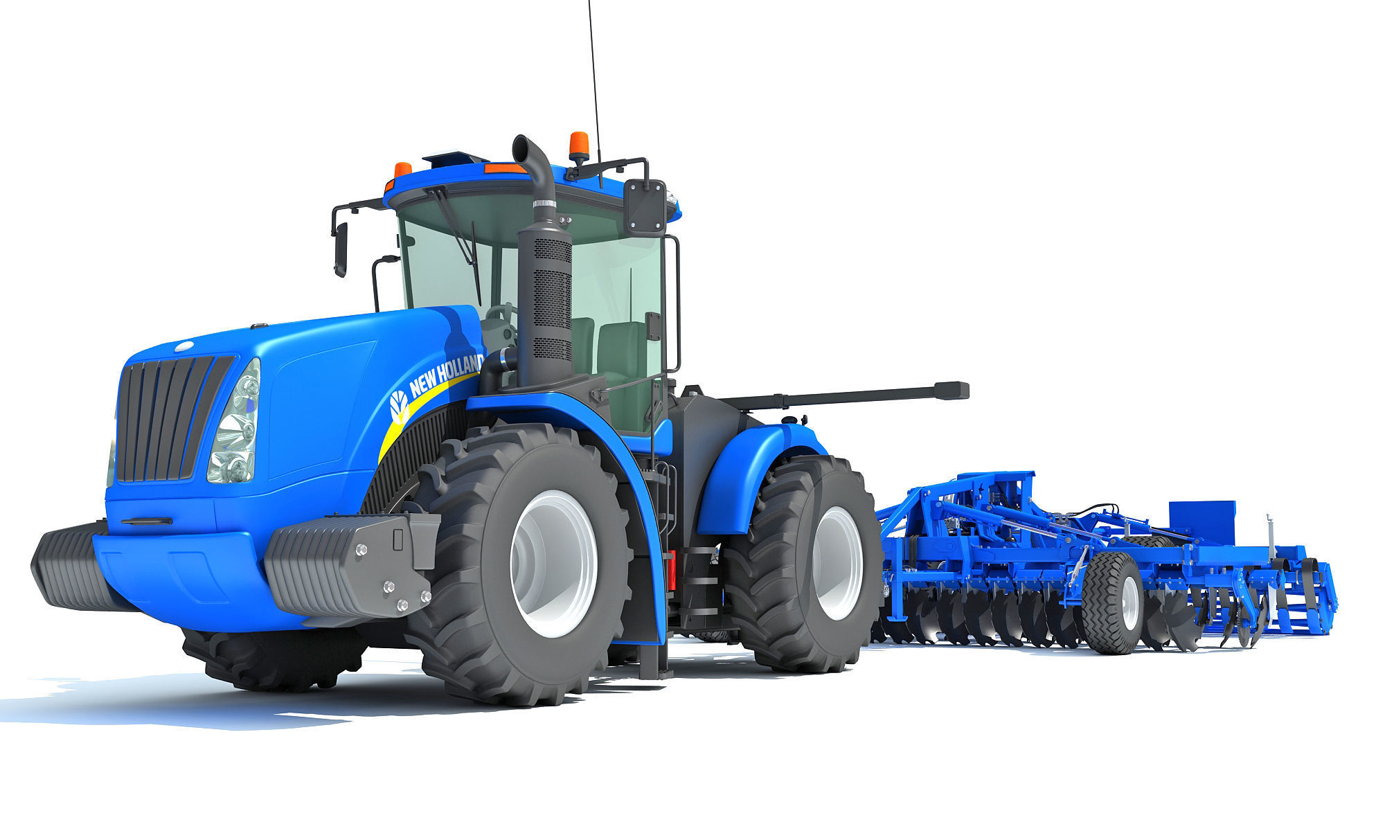New Holland Tractor with Disc Harrow 3D model_11