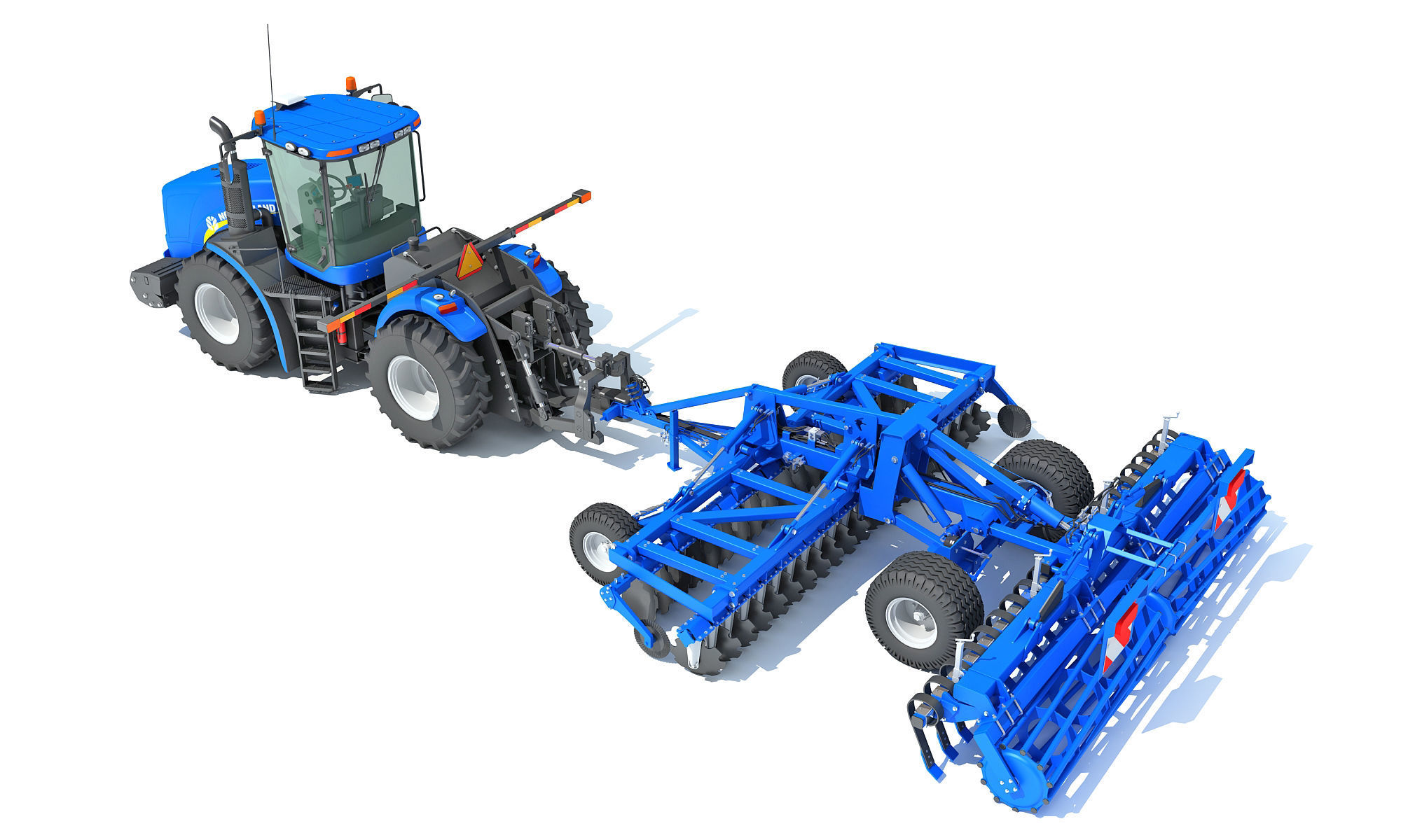 New Holland Tractor with Disc Harrow 3D model_4