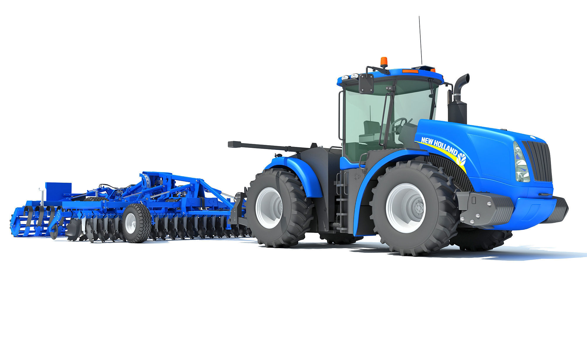 New Holland Tractor with Disc Harrow 3D model_10