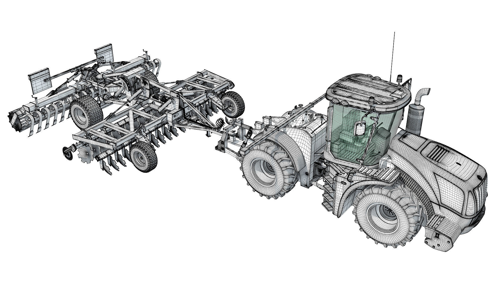 New Holland Tractor with Disc Harrow 3D model_20