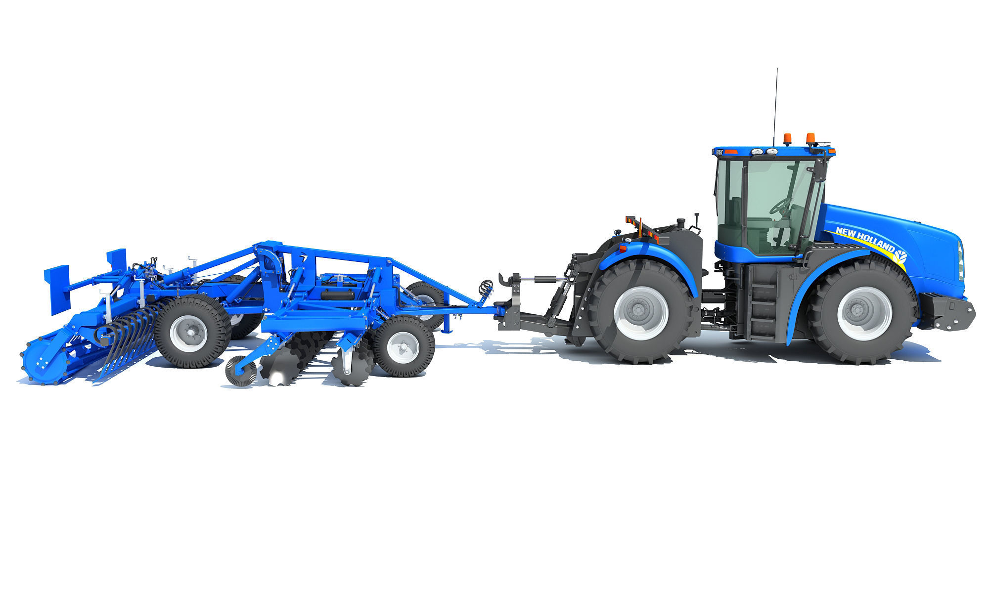 New Holland Tractor with Disc Harrow 3D model_8