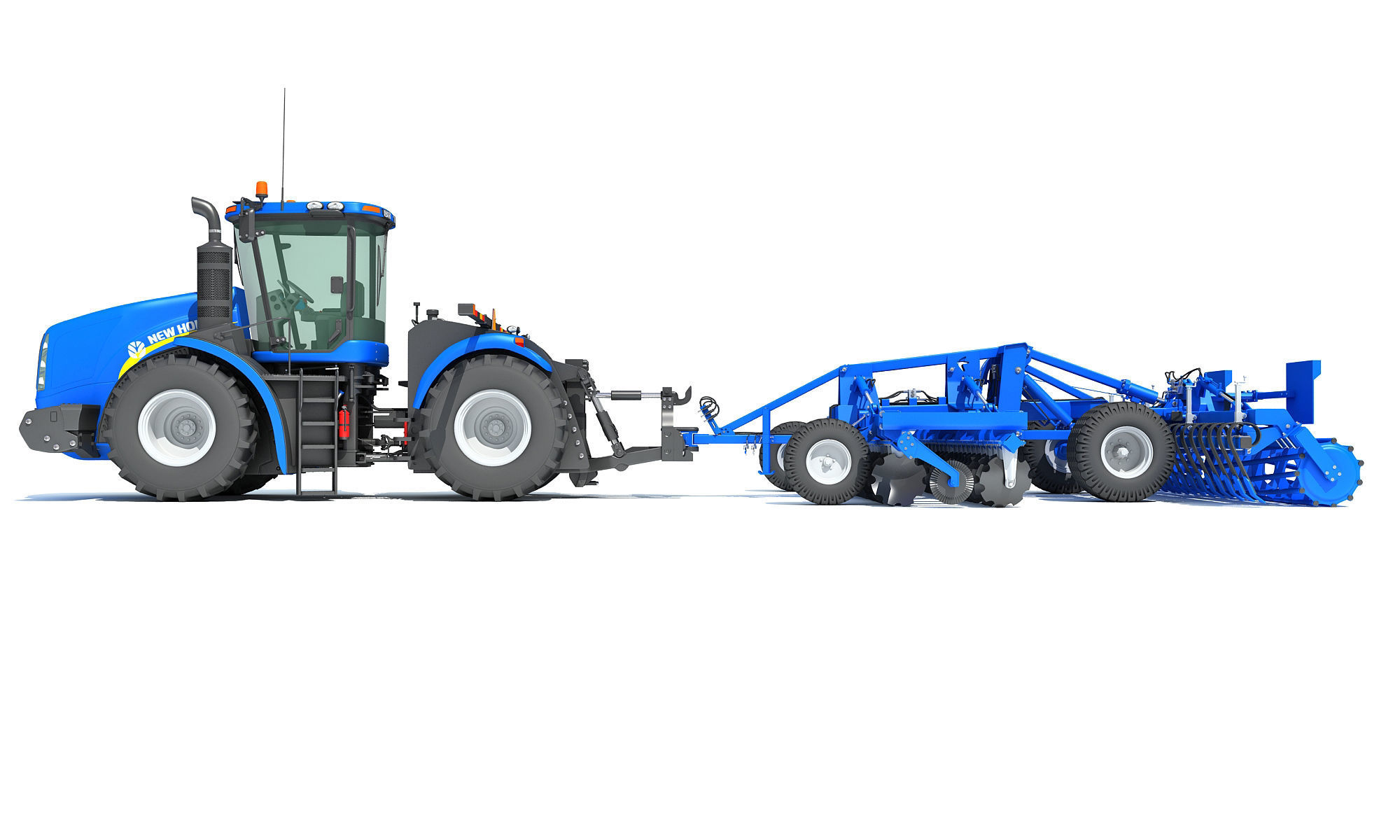 New Holland Tractor with Disc Harrow 3D model_3