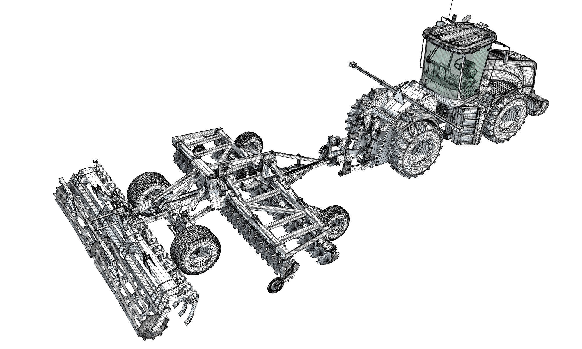 New Holland Tractor with Disc Harrow 3D model_19