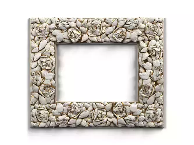 Frame0018 wooden frame with flowers