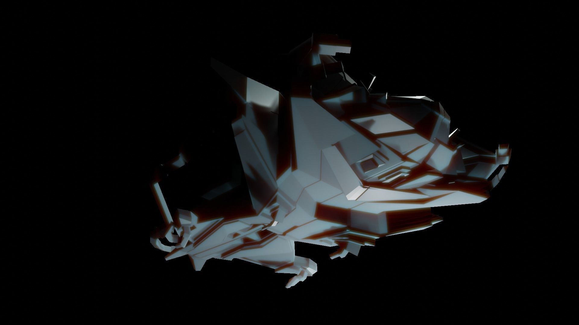 Spaceship ev2 Low-poly 3D model_16