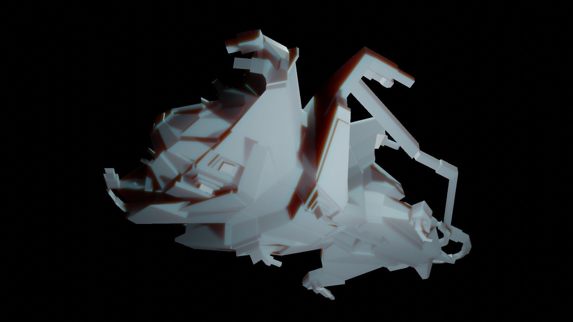 Spaceship ev2 Low-poly 3D model_7