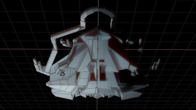 Spaceship ev2 Low-poly 3D model_17