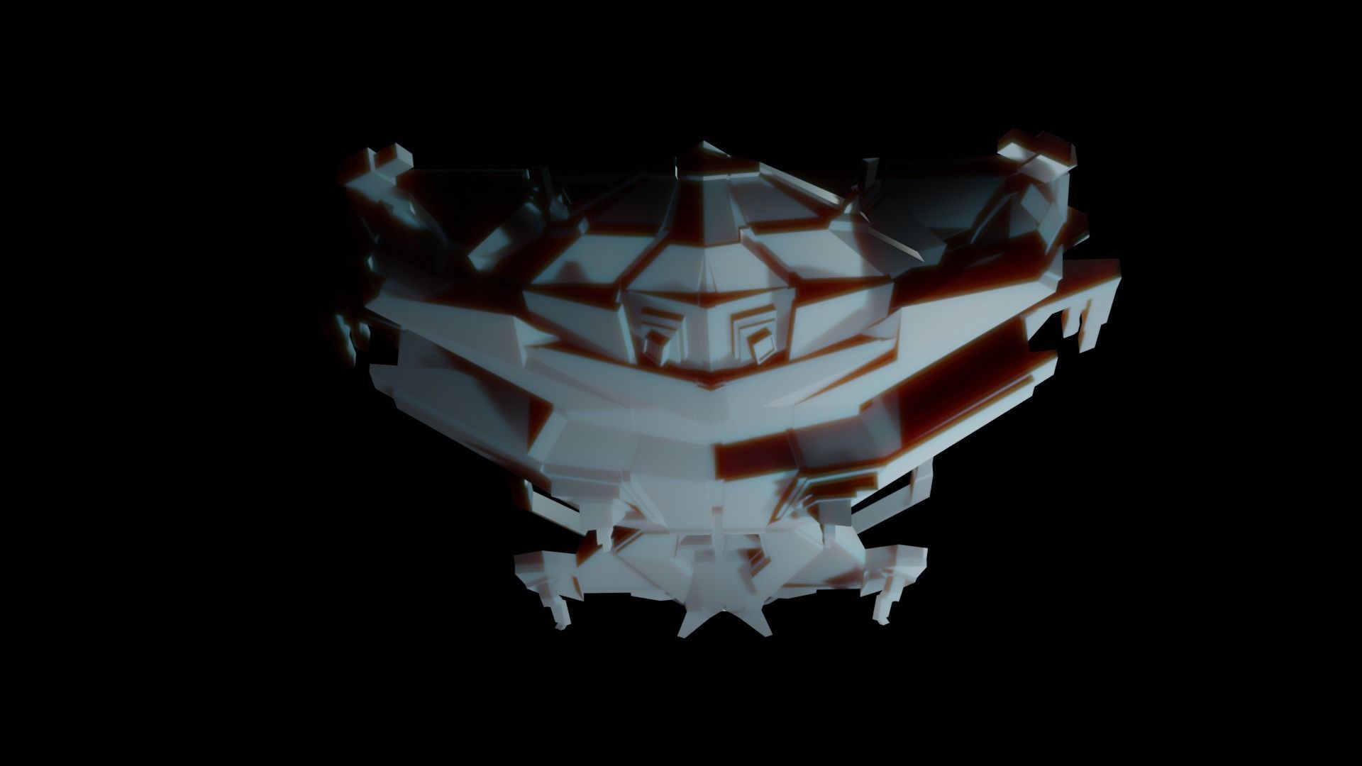 Spaceship ev2 Low-poly 3D model_5