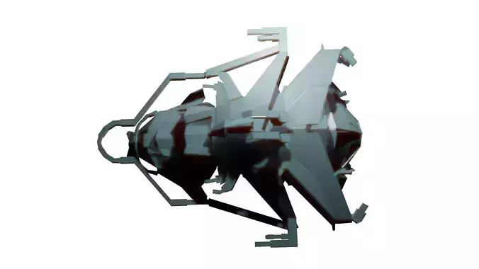 Spaceship ev2 Low-poly 3D model