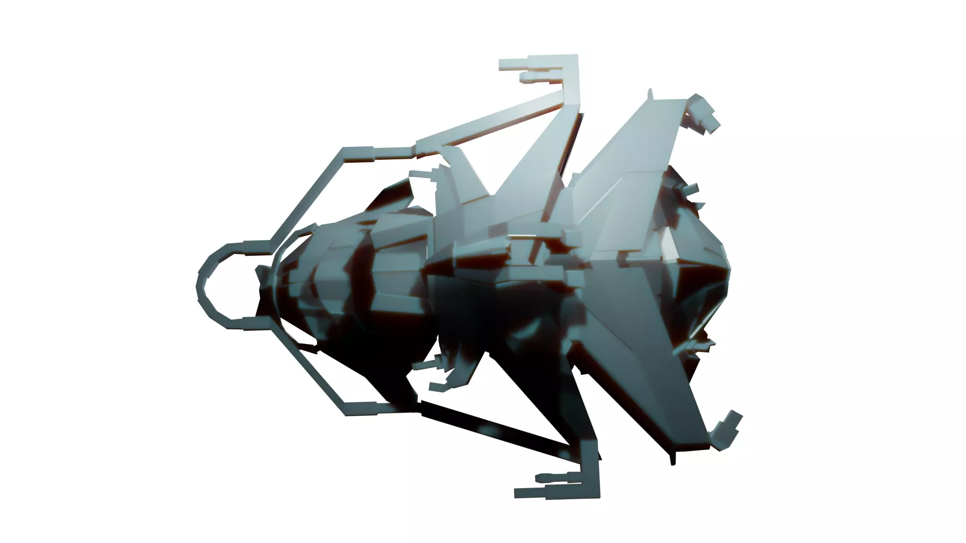 Spaceship ev2 Low-poly 3D model_0