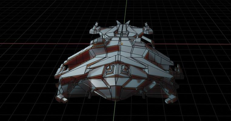 Spaceship ev2 Low-poly 3D model_23