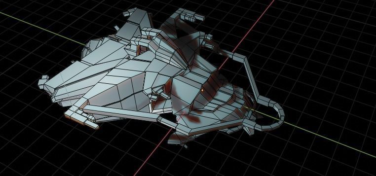Spaceship ev2 Low-poly 3D model_22