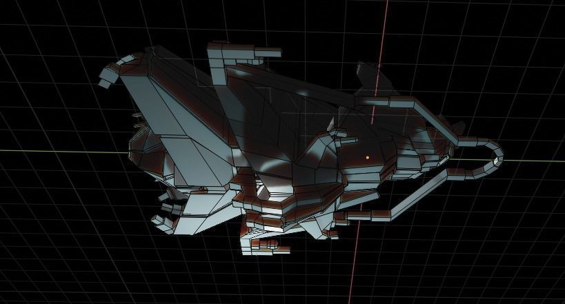 Spaceship ev2 Low-poly 3D model_11