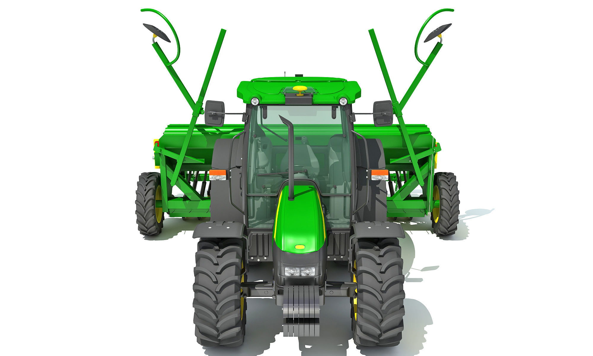 Tractor with Seed Drill 3D model_12