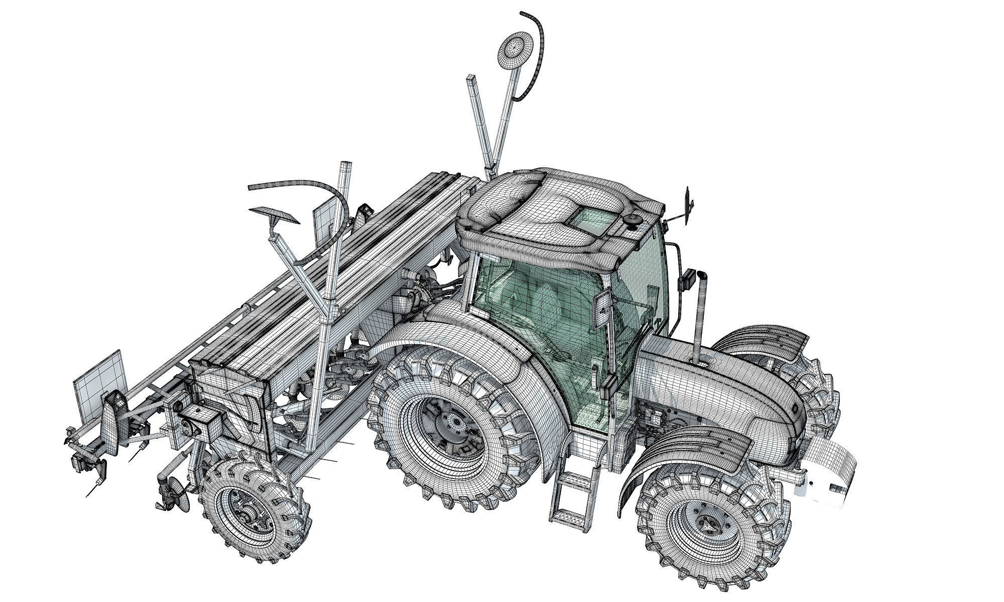 Tractor with Seed Drill 3D model_20