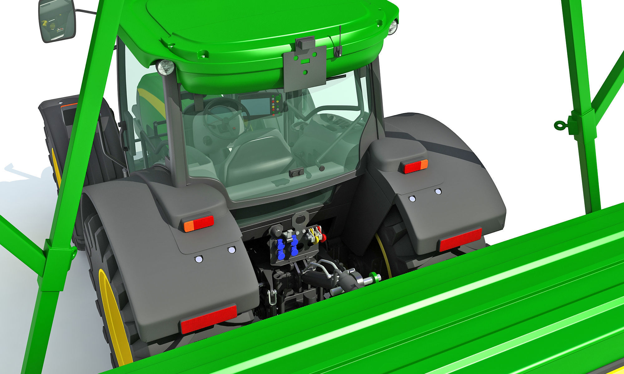 Tractor with Seed Drill 3D model_14