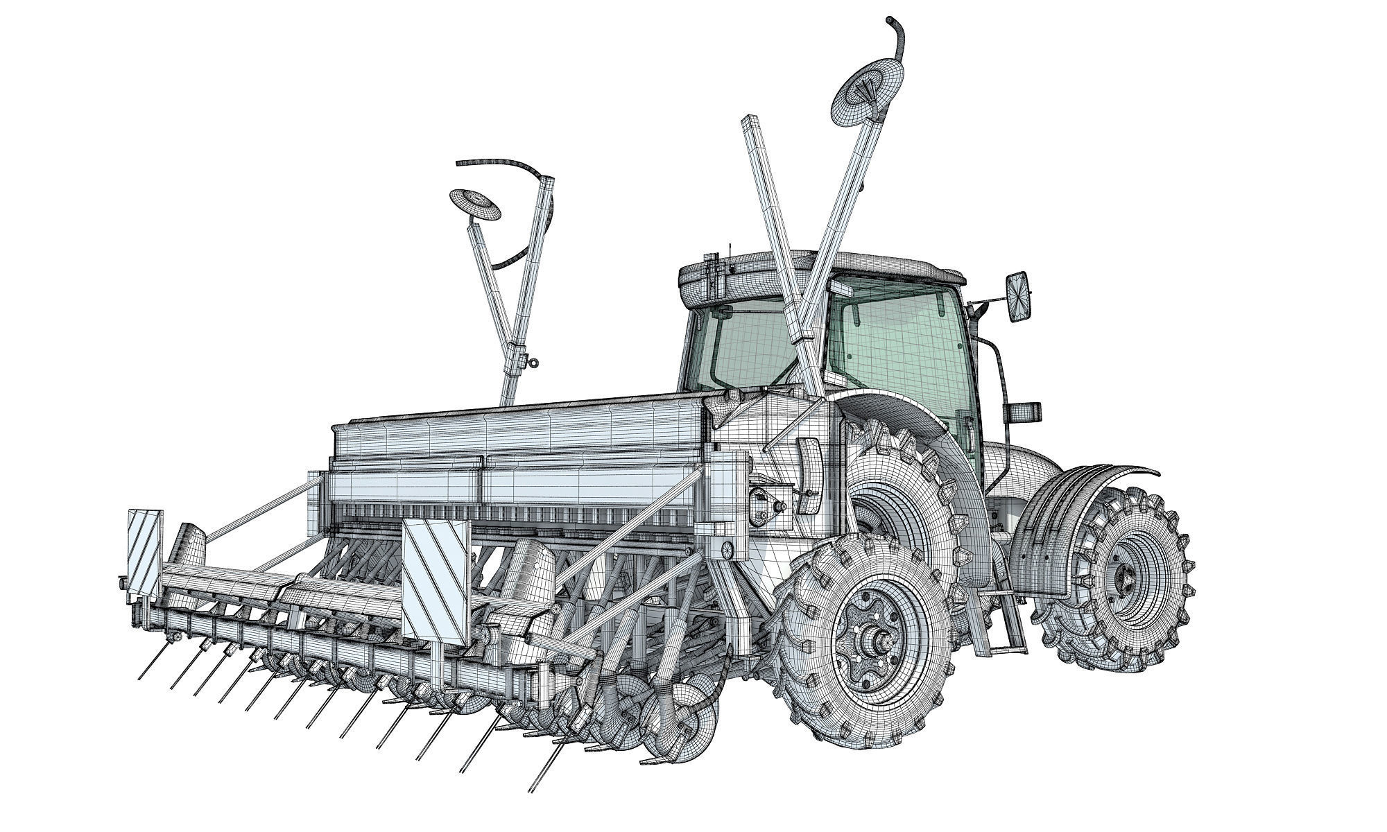 Tractor with Seed Drill 3D model_18