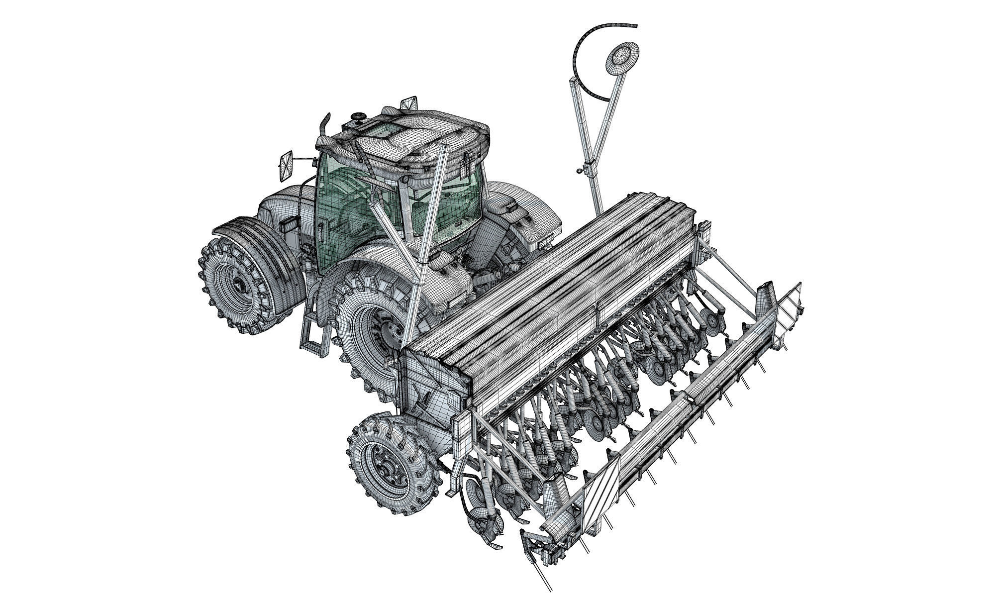 Tractor with Seed Drill 3D model_17